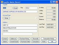 Felix Accounts Supplier Master Record